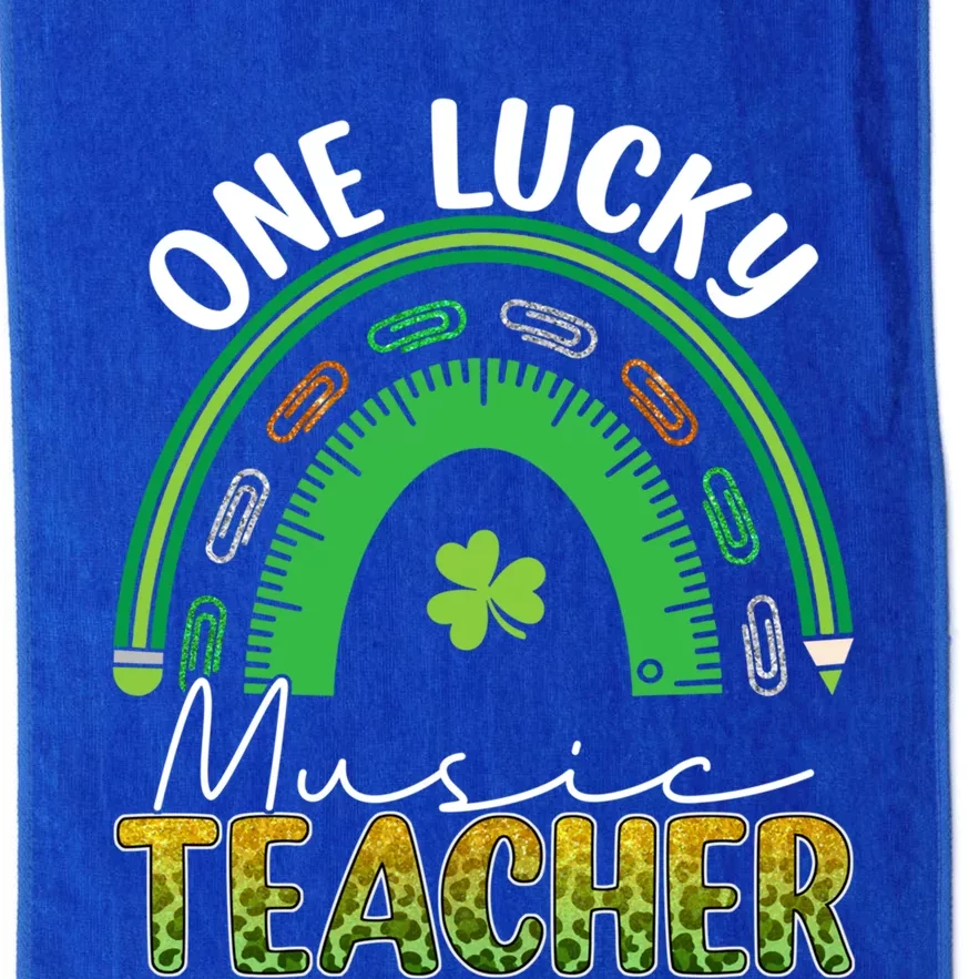 Saint Patricks Day Teacher One Lucky Music Teacher Rainbow Gift Platinum Collection Golf Towel