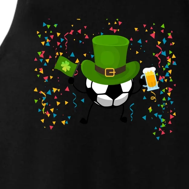 St Patrick's Day Soccer Leprechaun Sports Funny Gift Ladies Tri-Blend Wicking Tank