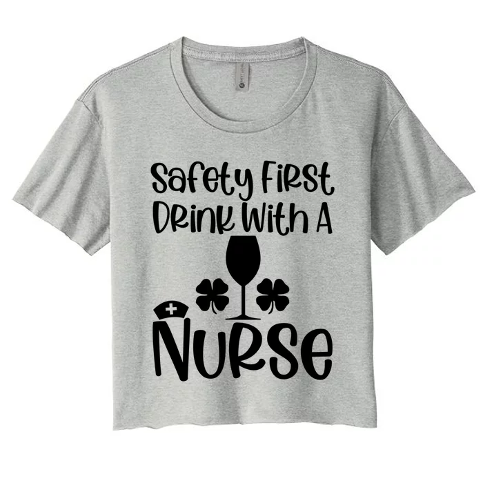 St Patricks Day Funny Sarcastic Healthcare Nurse Green Cute Gift Women's Crop Top Tee