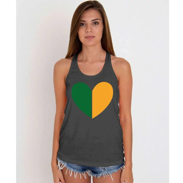 Saint Patrick's Day Irish Heart Flag Lucky Charmss Paddy's Day Cute Women's Knotted Racerback Tank