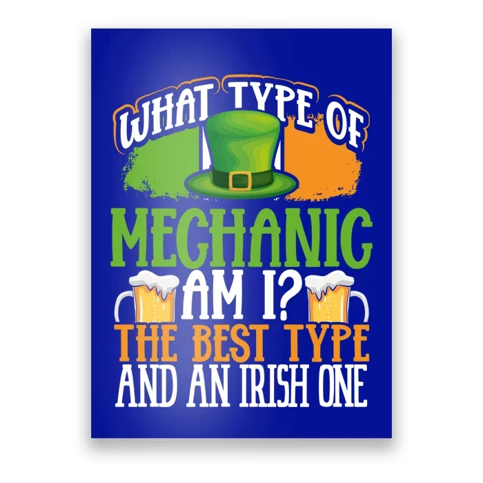 St Patrick's Day Mechanic Irish Shamrock Leprechaun Hat Gift Meaningful Gift Poster