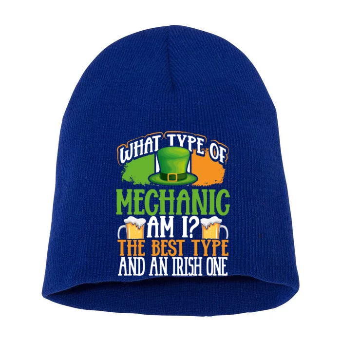 St Patrick's Day Mechanic Irish Shamrock Leprechaun Hat Gift Meaningful Gift Short Acrylic Beanie