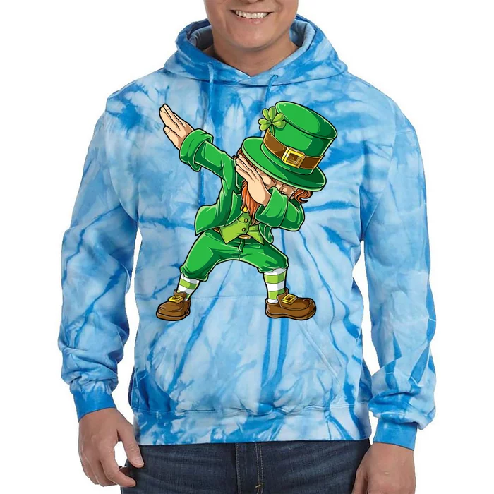 St Patricks Day Dabbing Leprechaun Boy Girl Dab Dance Tie Dye Hoodie