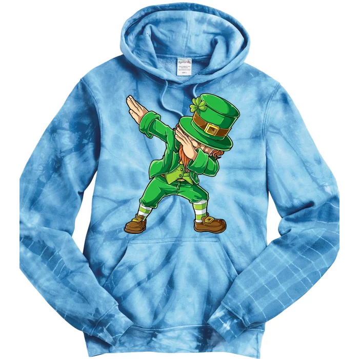 St Patricks Day Dabbing Leprechaun Boy Girl Dab Dance Tie Dye Hoodie