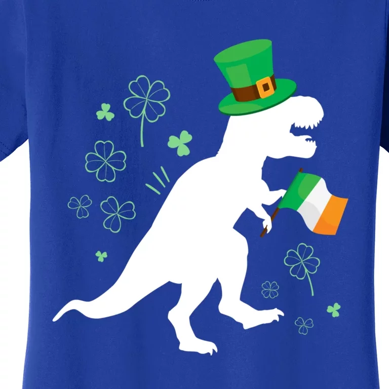 St Patricks Day Dinosaur Tcute Giftrex With Irish Flag Gift Women's T-Shirt