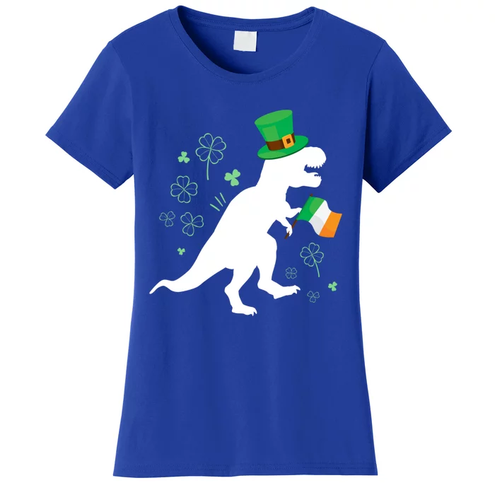 St Patricks Day Dinosaur Tcute Giftrex With Irish Flag Gift Women's T-Shirt