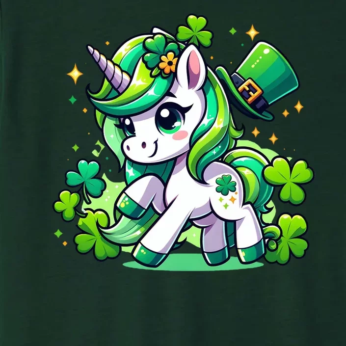 St Patrick Day Irish Unicorn Lepricorn ChromaSoft Performance T-Shirt