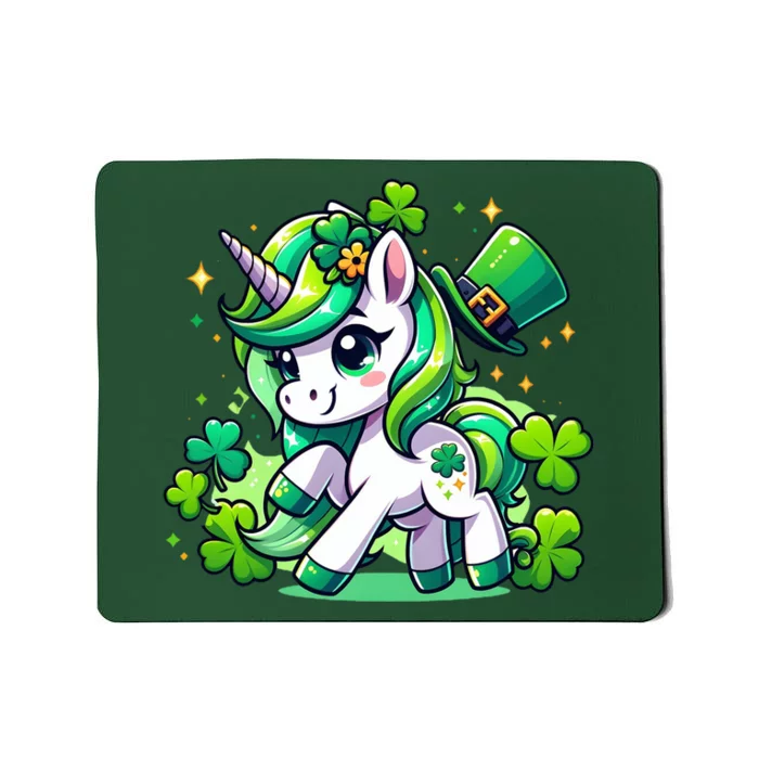 St Patrick Day Irish Unicorn Lepricorn Mousepad