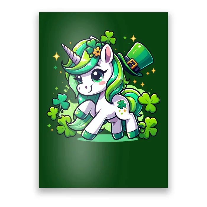 St Patrick Day Irish Unicorn Lepricorn Poster