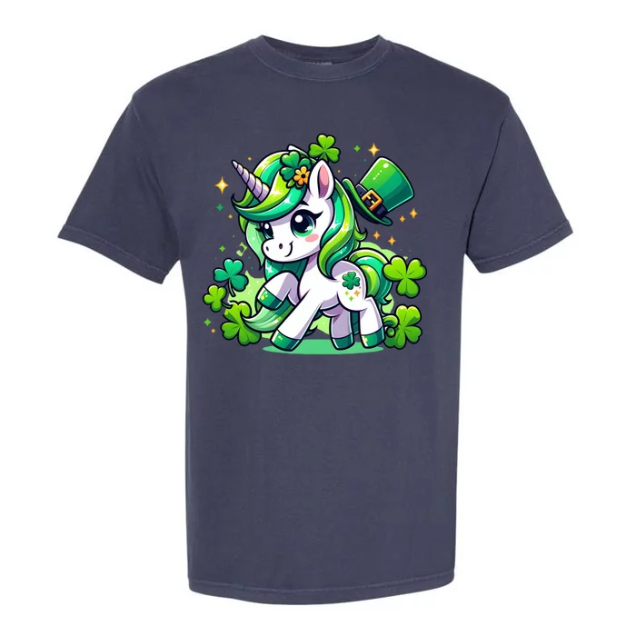 St Patrick Day Irish Unicorn Lepricorn Garment-Dyed Heavyweight T-Shirt