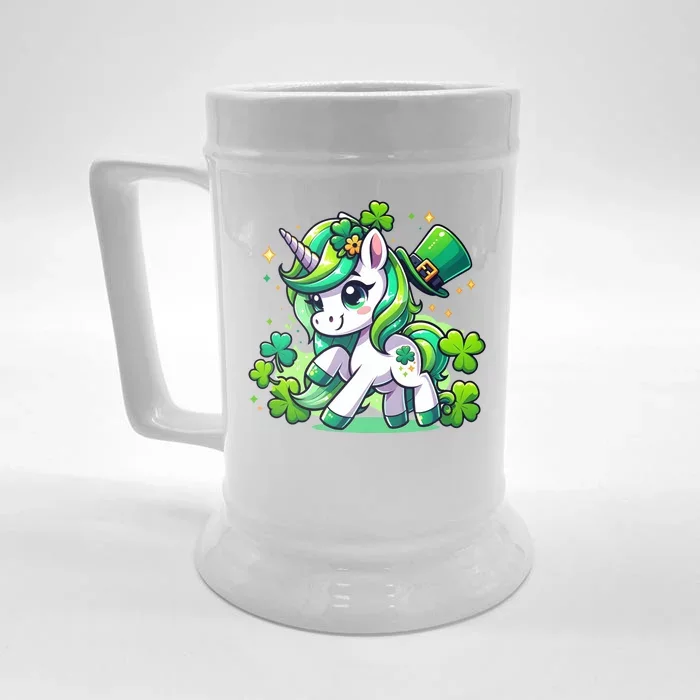 St Patrick Day Irish Unicorn Lepricorn Front & Back Beer Stein