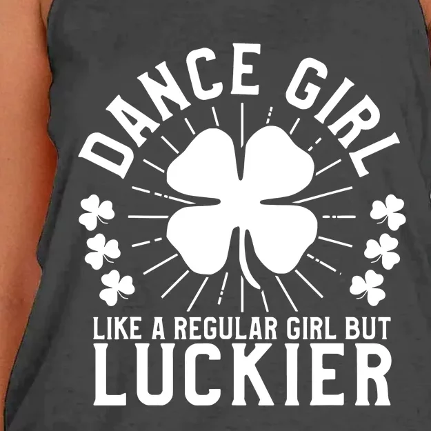 St Patricks Day Dance Girl Dancing Dancer Gift Women's Knotted Racerback Tank