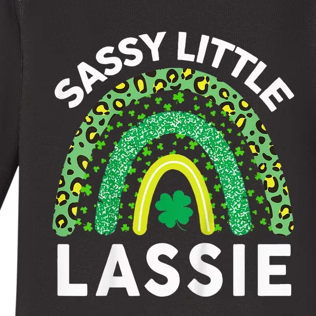 St Patricks Day Gifts Funny Baby Sassy Little Lassie Baby Long Sleeve Bodysuit