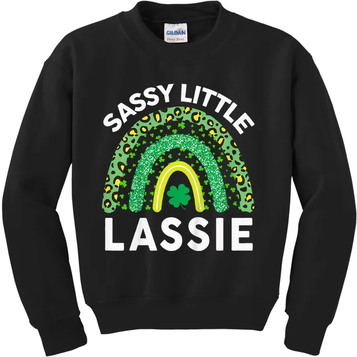 St Patricks Day Gifts Funny Baby Sassy Little Lassie Kids Sweatshirt