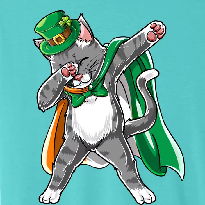 St Patricks Day Dabbing Cat Funny Gift Irish Flag Gift ChromaSoft Performance T-Shirt