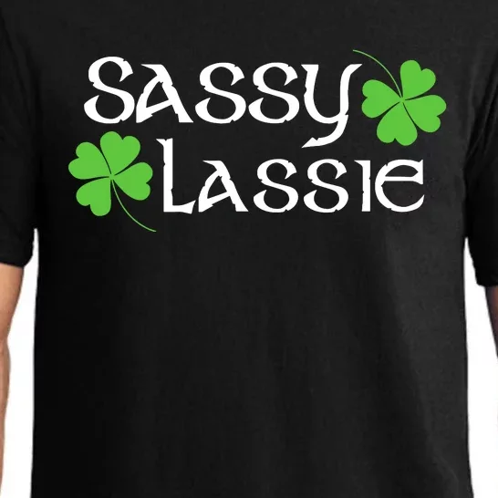 St Patricks Day Sassy Lassie Funny Teen Girl Women Pajama Set