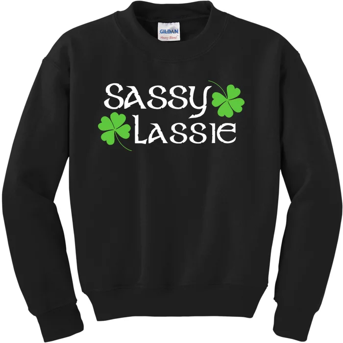 St Patricks Day Sassy Lassie Funny Teen Girl Women Kids Sweatshirt