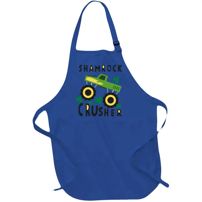 St Patrick's Day Shamrock Monster Truck Gift Full-Length Apron With Pocket