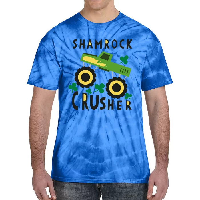 St Patrick's Day Shamrock Monster Truck Gift Tie-Dye T-Shirt