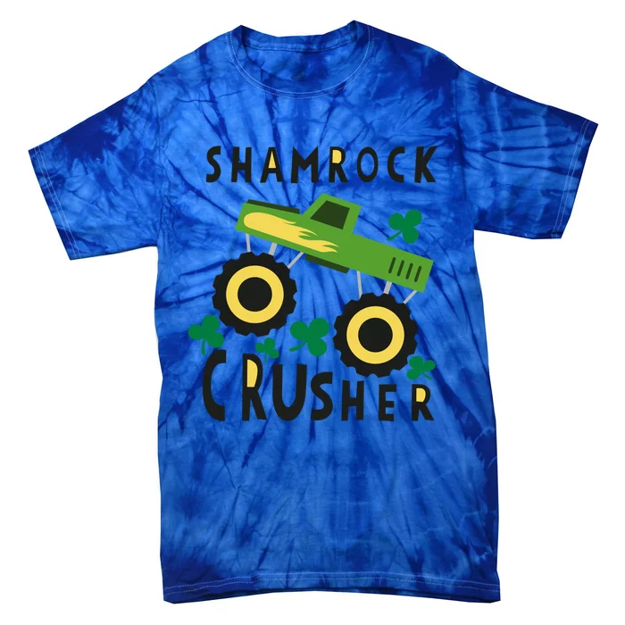 St Patrick's Day Shamrock Monster Truck Gift Tie-Dye T-Shirt