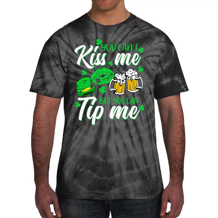 St Patricks Day Lucky Shamrock Waitress Bartender Waiter Tie-Dye T-Shirt