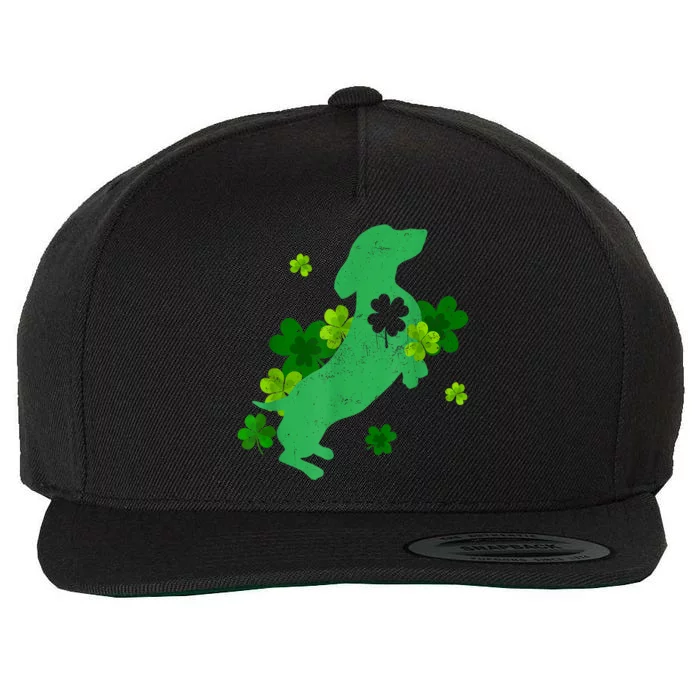 St Patricks Day Animal Lover Dachshund Dog Shamrock Gift Wool Snapback Cap