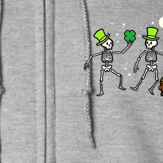 St Patricks Day Skeleton Dancing Saint Pattys Full Zip Hoodie