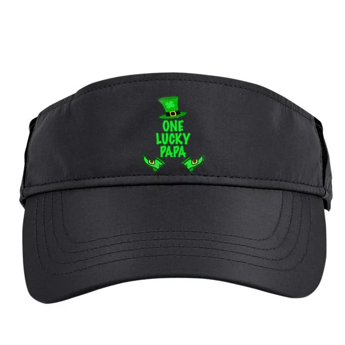 St Paddy's Day One Lucky Papa Father's Day Saint Patrick's Adult Drive Performance Visor