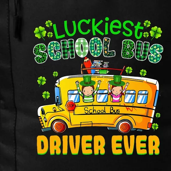 St. Patricks Day Luckiest School Bus Driver Daily Commute Backpack