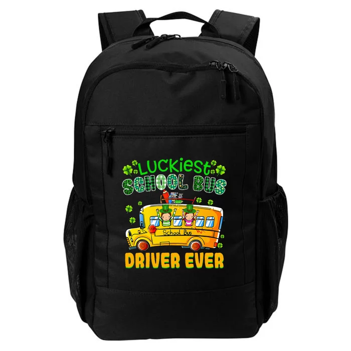 St. Patricks Day Luckiest School Bus Driver Daily Commute Backpack