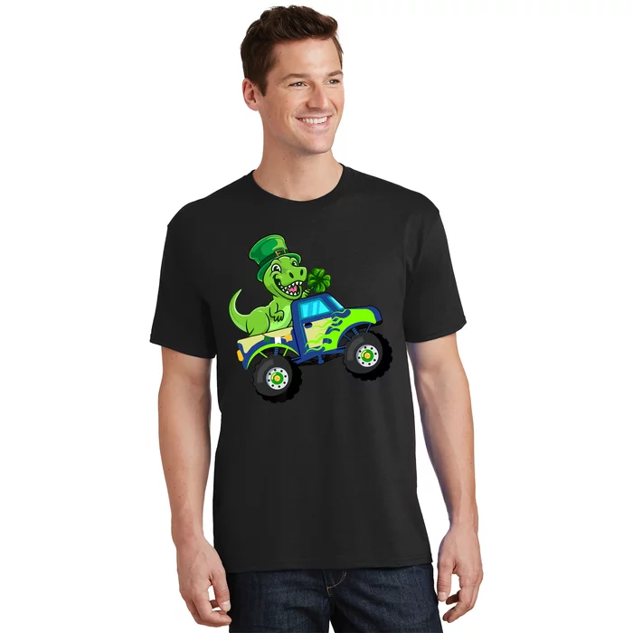 St Patricks Day Cute Dinosaur Monster Truck Gift T-Shirt