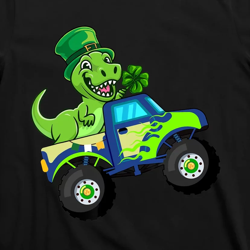 St Patricks Day Cute Dinosaur Monster Truck Gift T-Shirt