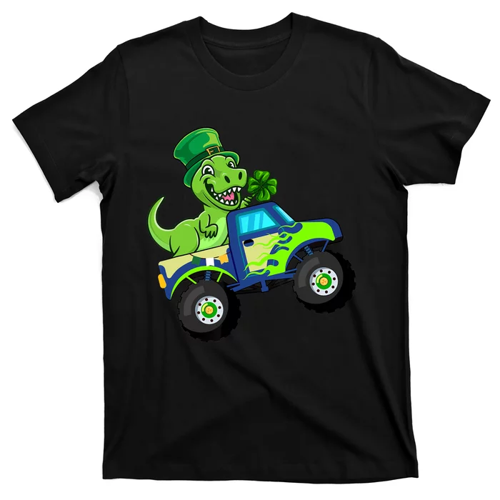 St Patricks Day Cute Dinosaur Monster Truck Gift T-Shirt