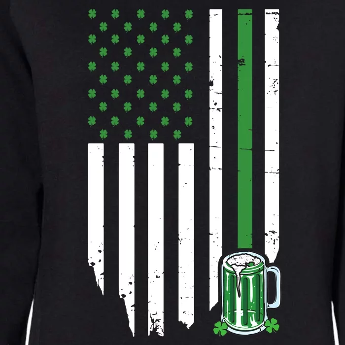 St Patrick's Day Beer American Flag Womens California Wash Sweatshirt