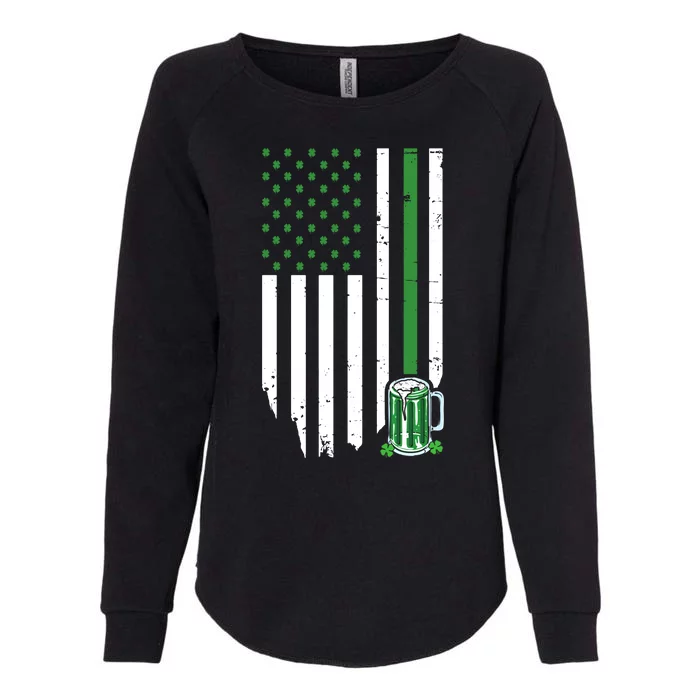 St Patrick's Day Beer American Flag Womens California Wash Sweatshirt