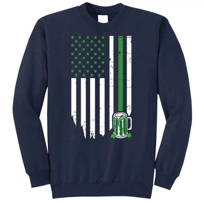 St Patrick's Day Beer American Flag Tall Sweatshirt