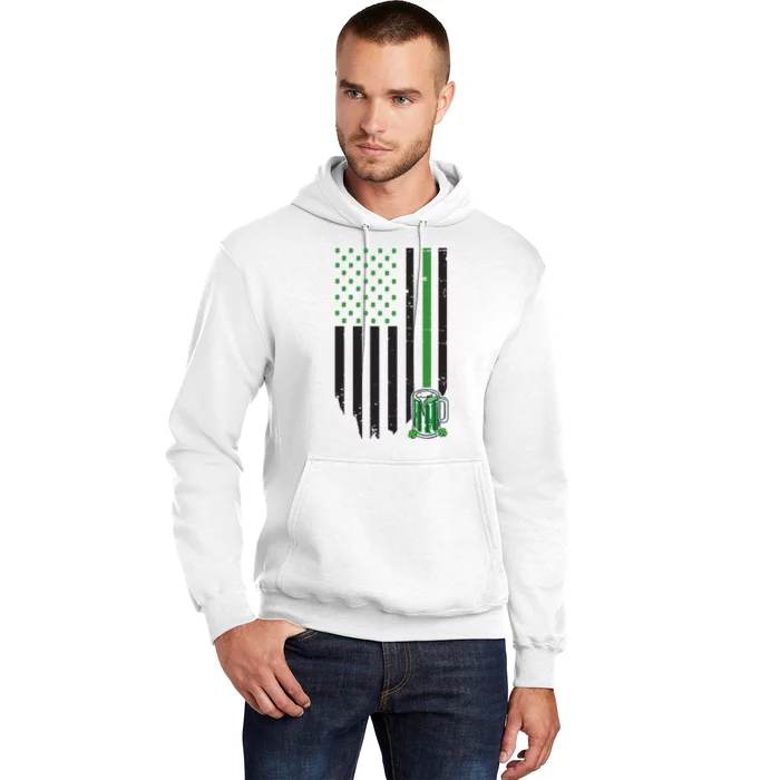 St Patrick's Day Beer American Flag Hoodie