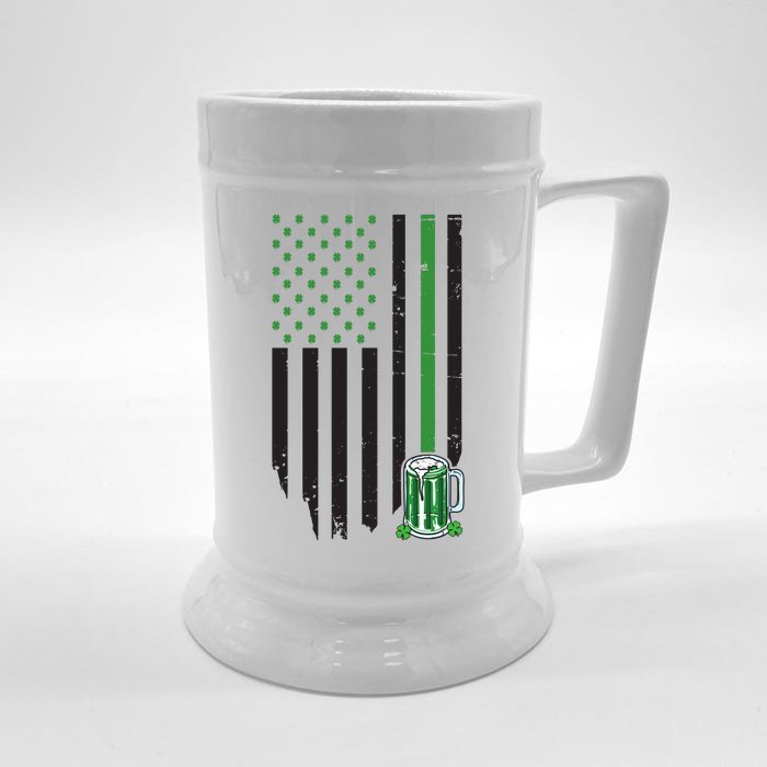 St Patrick's Day Beer American Flag Front & Back Beer Stein