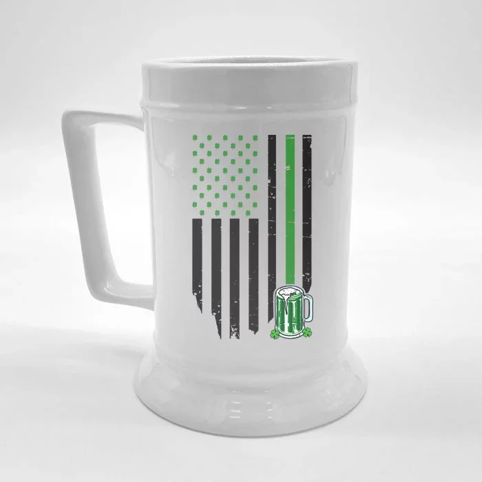 St Patrick's Day Beer American Flag Front & Back Beer Stein