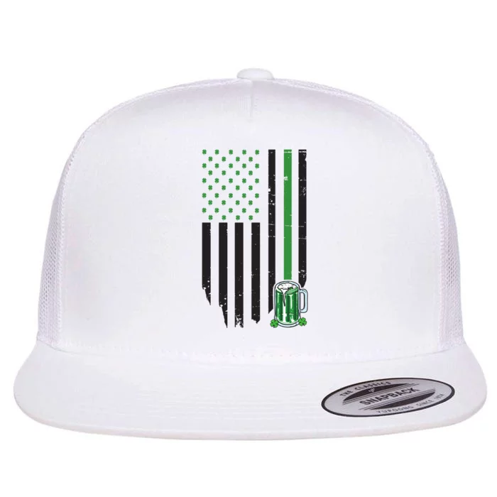 St Patrick's Day Beer American Flag Flat Bill Trucker Hat