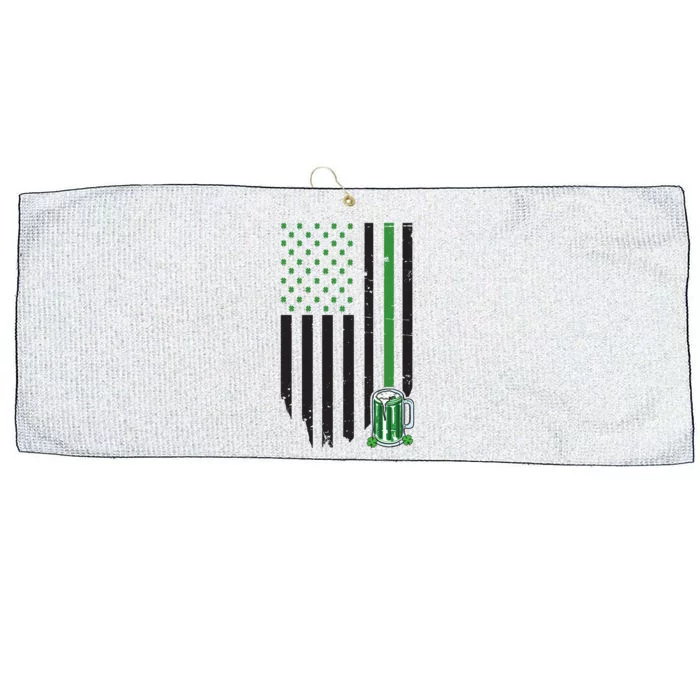 St Patrick's Day Beer American Flag Large Microfiber Waffle Golf Towel