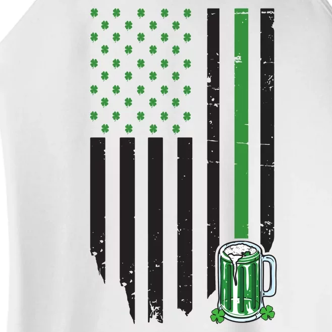 St Patrick's Day Beer American Flag Women’s Perfect Tri Rocker Tank