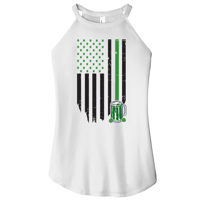 St Patrick's Day Beer American Flag Women’s Perfect Tri Rocker Tank