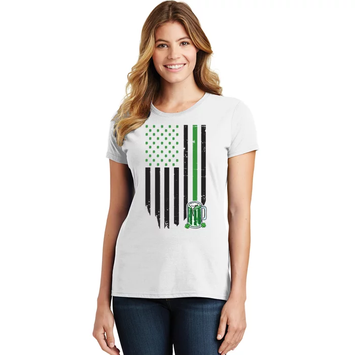 St Patrick's Day Beer American Flag Women's T-Shirt