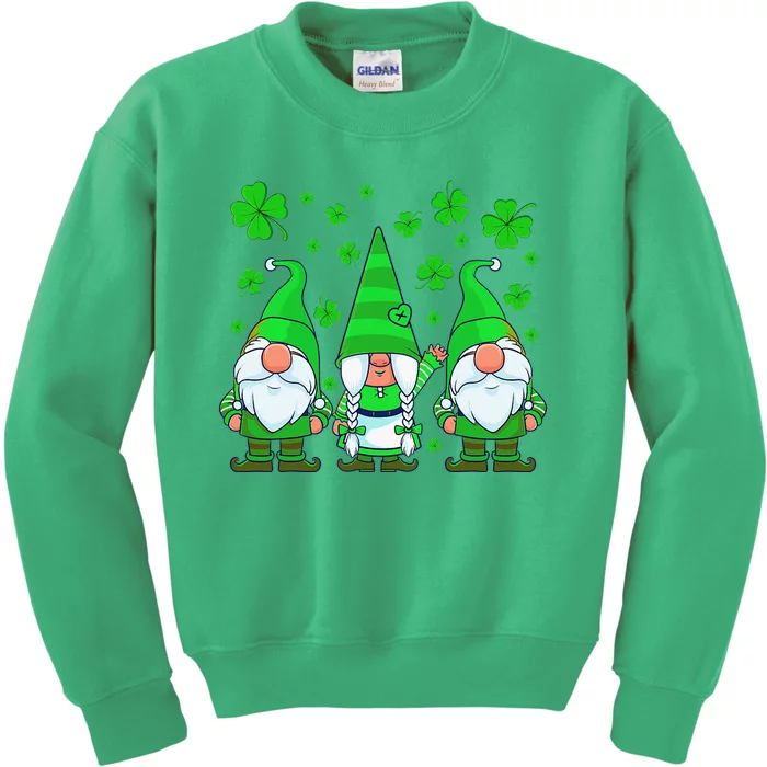 St Patricks Day Gnome Shamrock Gnomes Clover Kids Sweatshirt