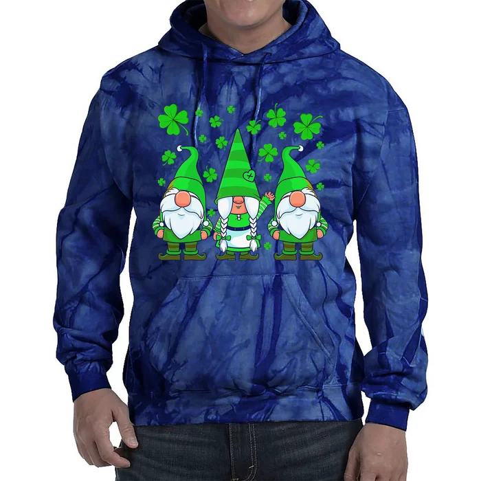 St Patricks Day Gnome Shamrock Gnomes Clover Tie Dye Hoodie