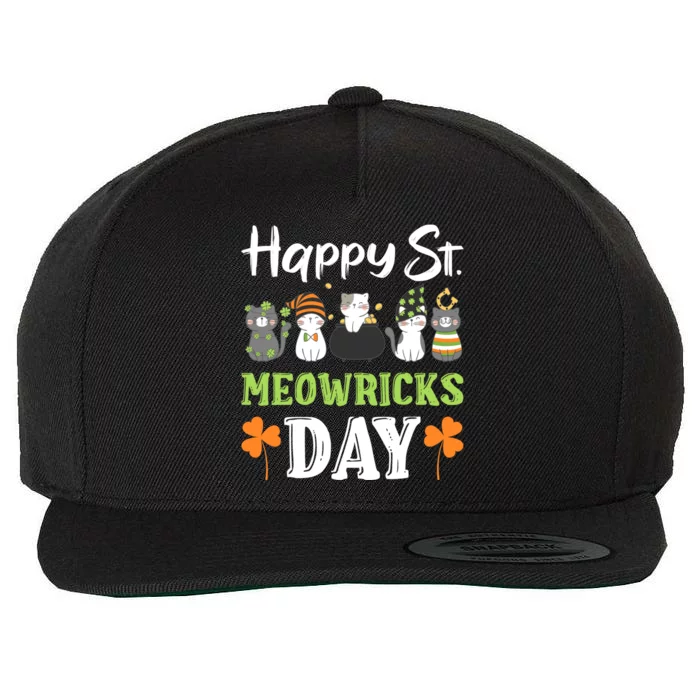 St Patricks Day Outfit Cute Cats Gift Wool Snapback Cap