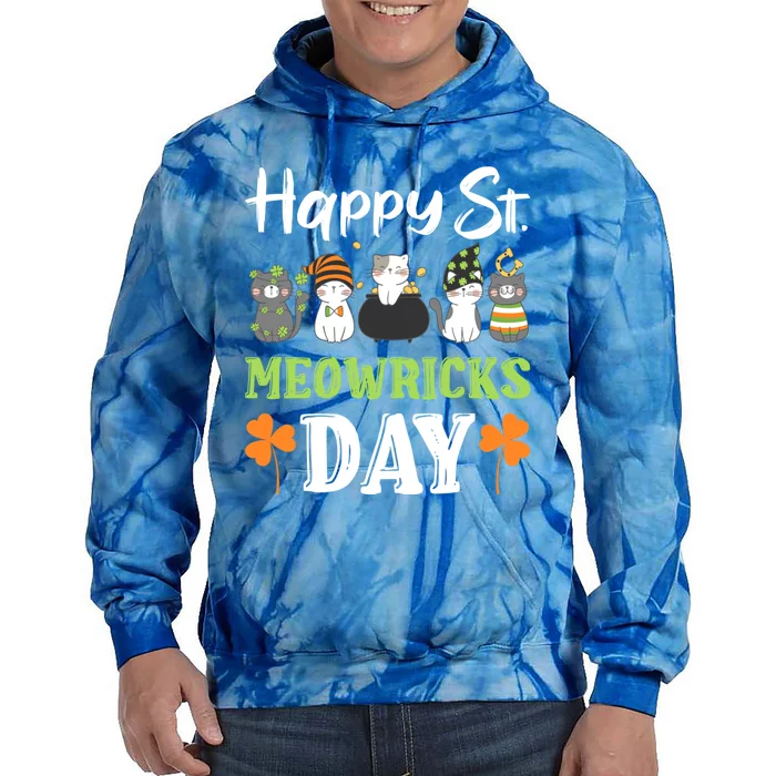 St Patricks Day Outfit Cute Cats Gift Tie Dye Hoodie