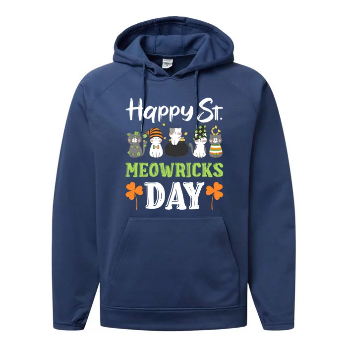 St Patricks Day Outfit Cute Cats Gift Performance Fleece Hoodie