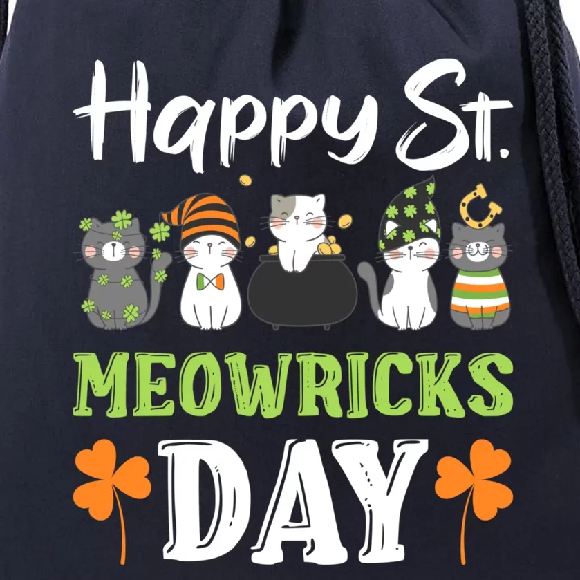 St Patricks Day Outfit Cute Cats Gift Drawstring Bag